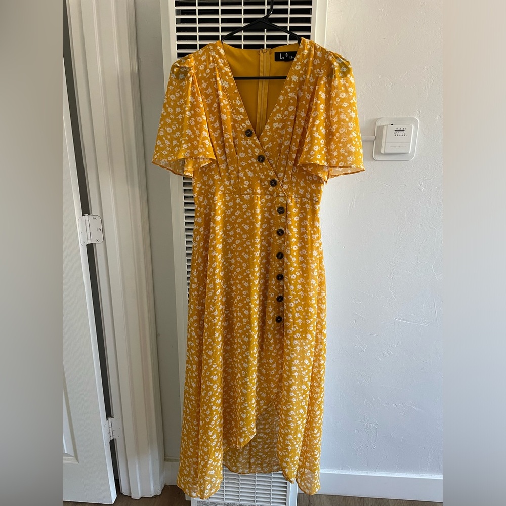 Lulus After Bloom Delight Golden Floral Midi Dress - Picture 5 of 9